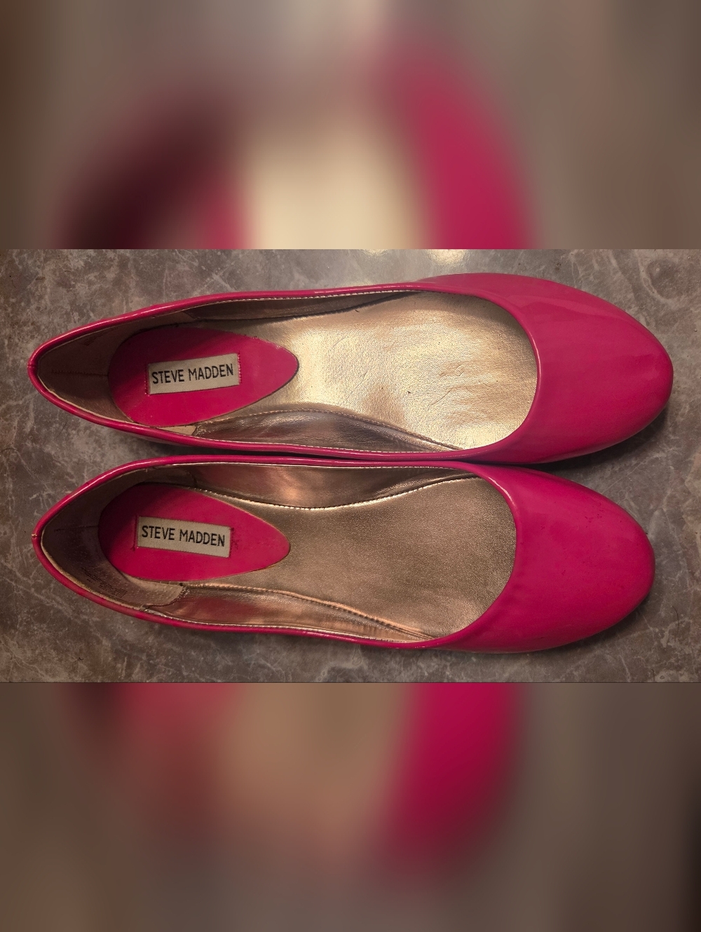 Steve Madden Patent Ballet Flats in Hot Pink